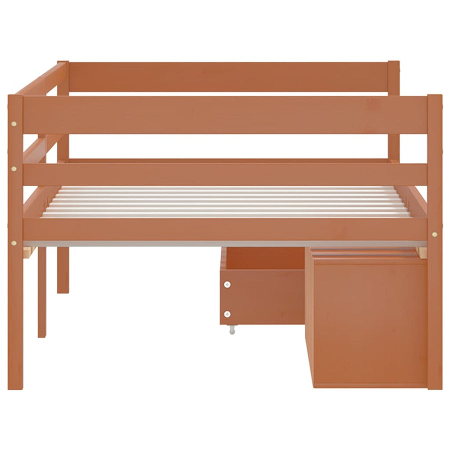 Bedframe Met Lades En Kast Grenenhout 90X200 Cm Honingbruin