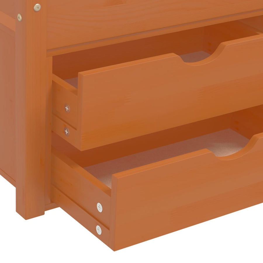 Bedframe Met Lades En Kast Grenenhout 90X200 Cm Honingbruin