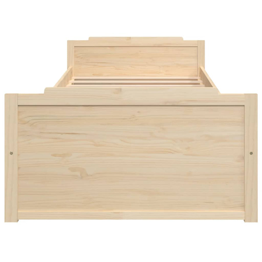 Bedframe Met Lades Massief Grenenhout 90X200 Cm Bruin