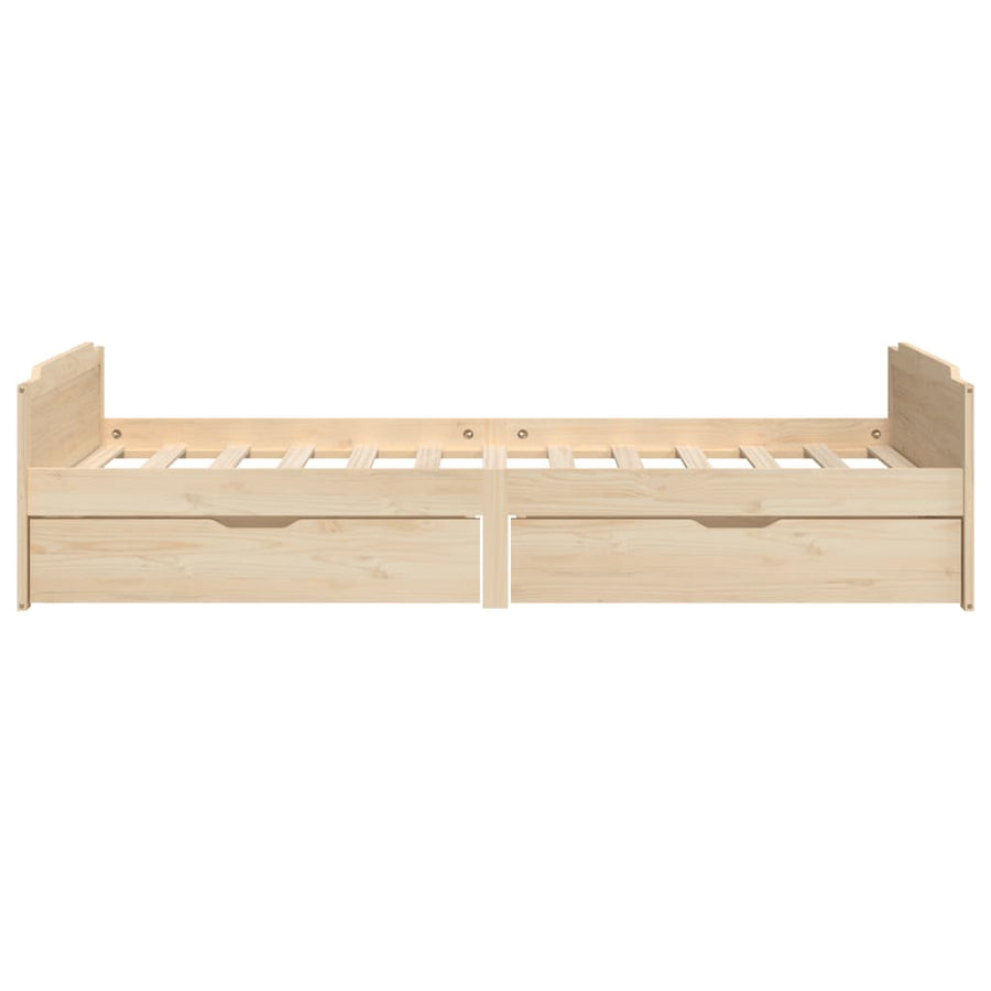 Bedframe Met Lades Massief Grenenhout 90X200 Cm Bruin