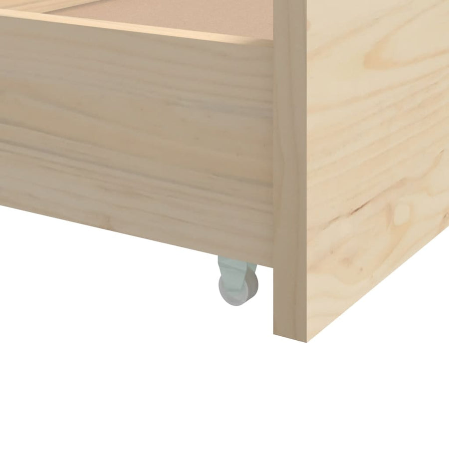 Bedframe Met Lades Massief Grenenhout 90X200 Cm Bruin