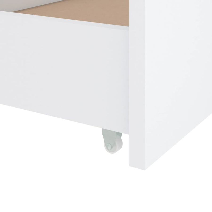 Bedframe Met Lades Massief Grenenhout 90X200 Cm Wit