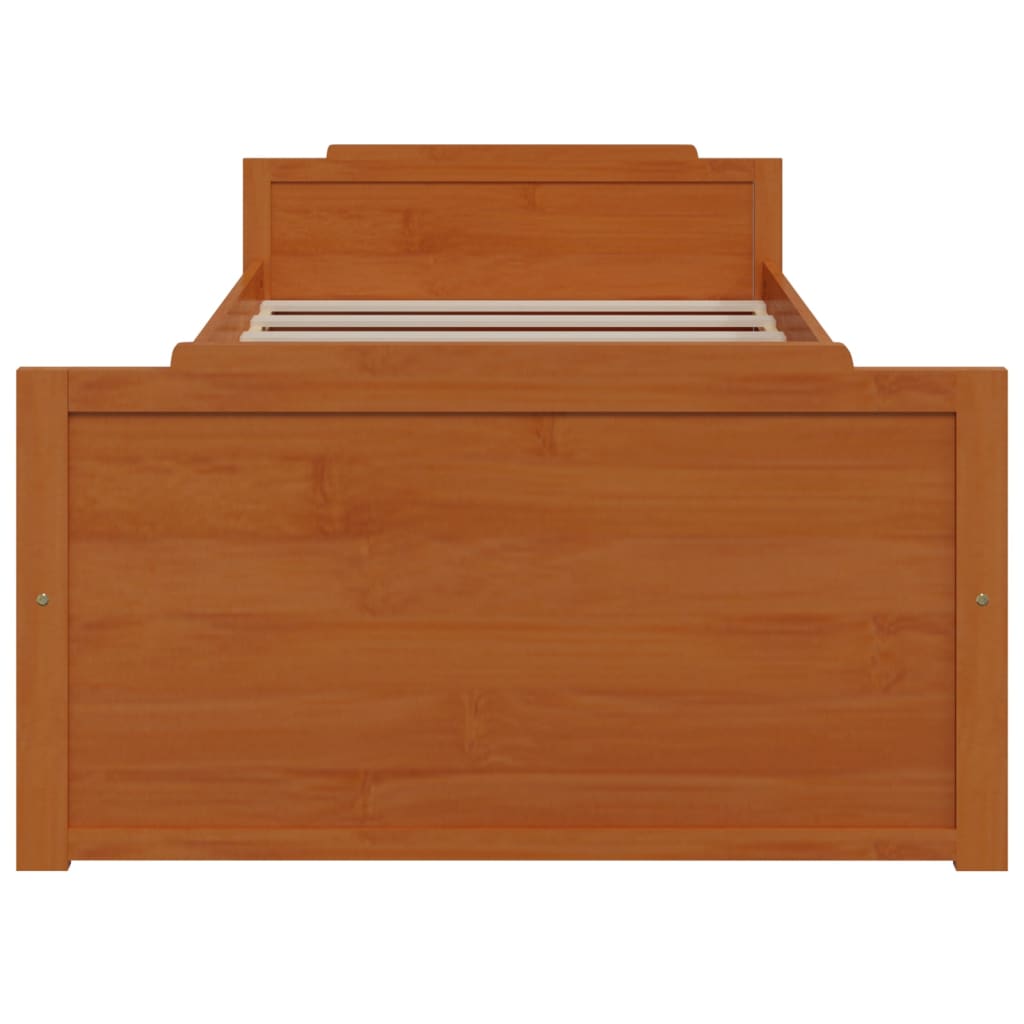 Bedframe Met Lades Massief Grenenhout 90X200 Cm Honingbruin