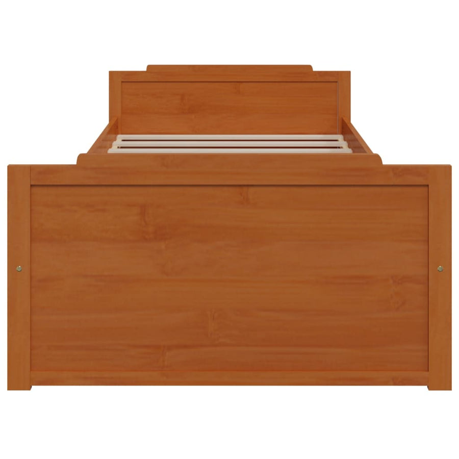 Bedframe Met Lades Massief Grenenhout 90X200 Cm Honingbruin