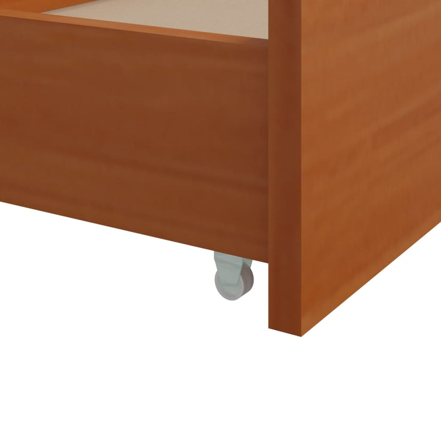 Bedframe Met Lades Massief Grenenhout 90X200 Cm Honingbruin