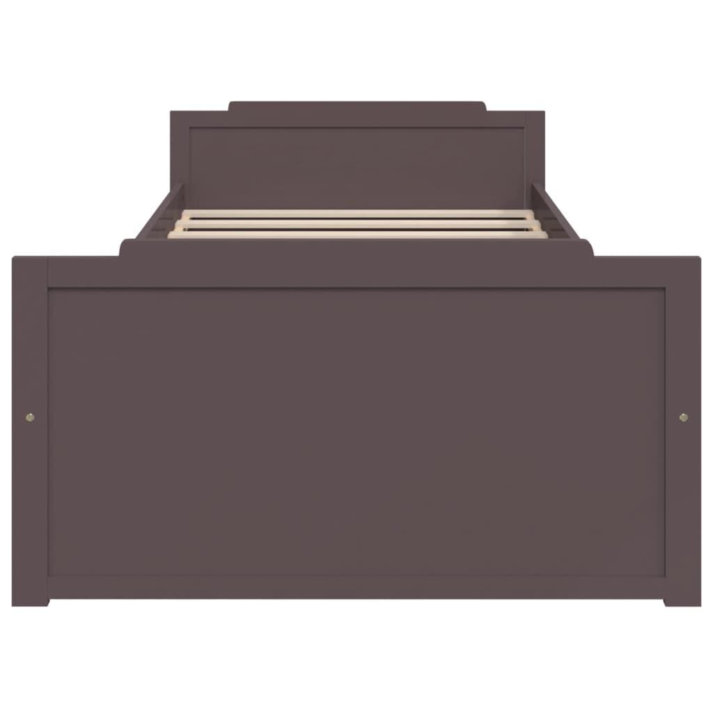 Bedframe Met Lades Massief Grenenhout Donkerbruin 90X200 Cm