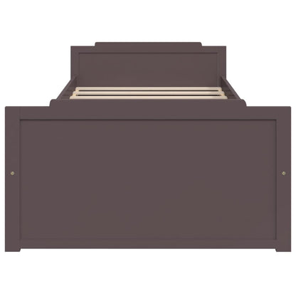 Bedframe Met Lades Massief Grenenhout Donkerbruin 90X200 Cm