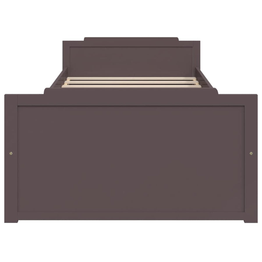 Bedframe Met Lades Massief Grenenhout Donkerbruin 90X200 Cm