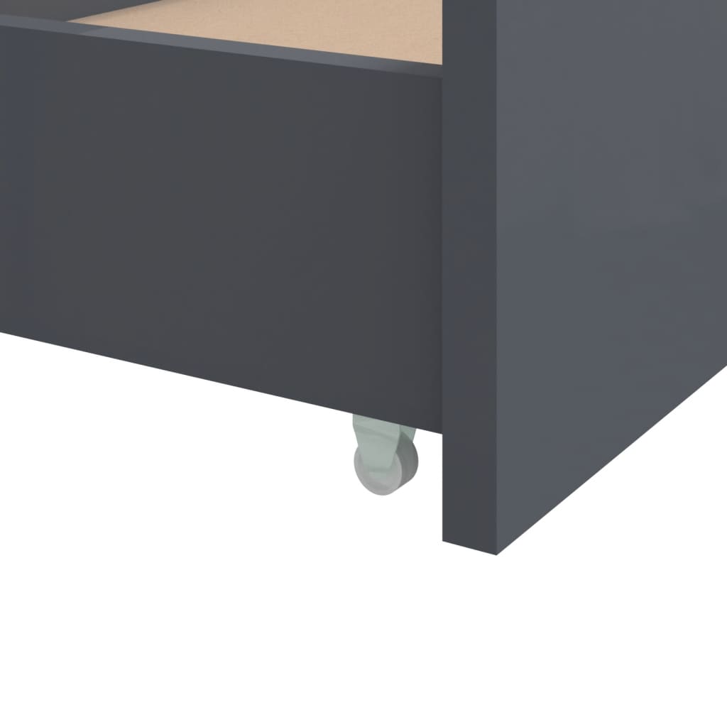 Bedframe Met Lades Massief Grenenhout 90X200 Cm Donkergrijs