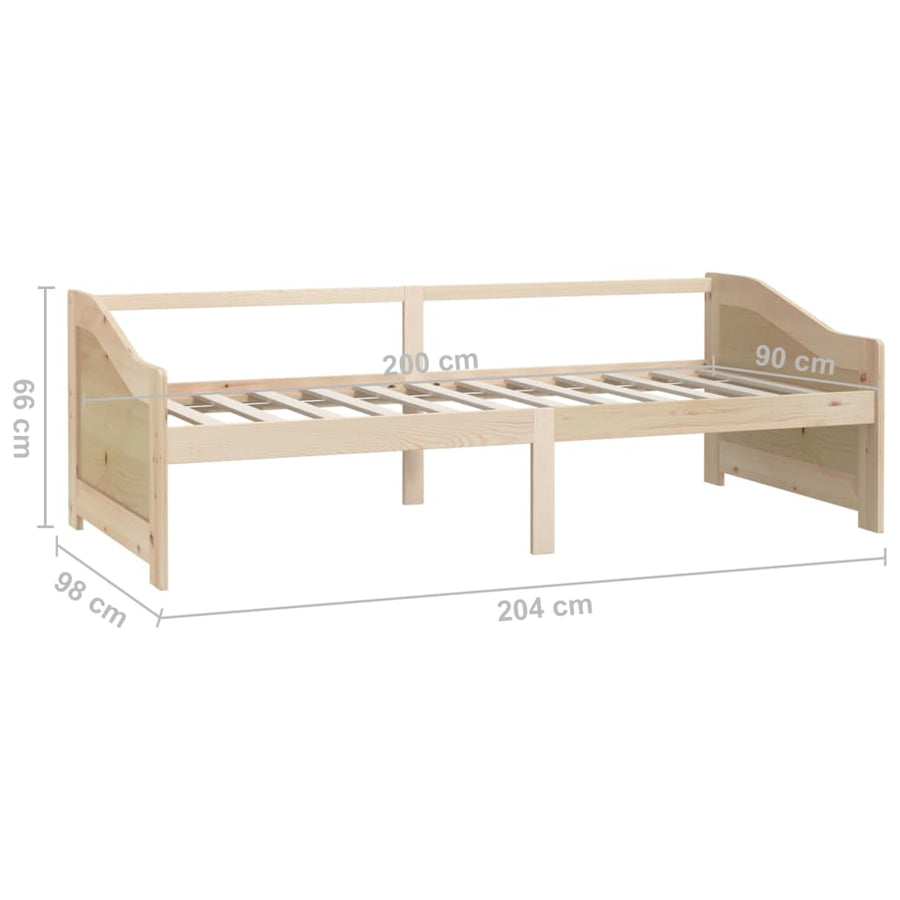 Bedbank 3-Zits Massief Grenenhout 90X200 Cm Bruin