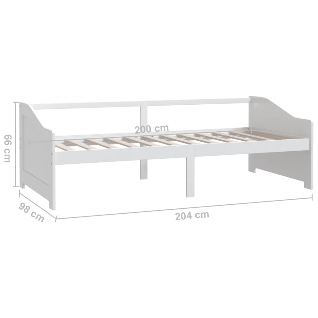 Bedbank 3-Zits Massief Grenenhout 90X200 Cm Wit