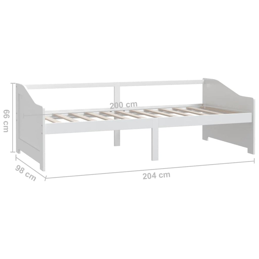 Bedbank 3-Zits Massief Grenenhout 90X200 Cm Wit
