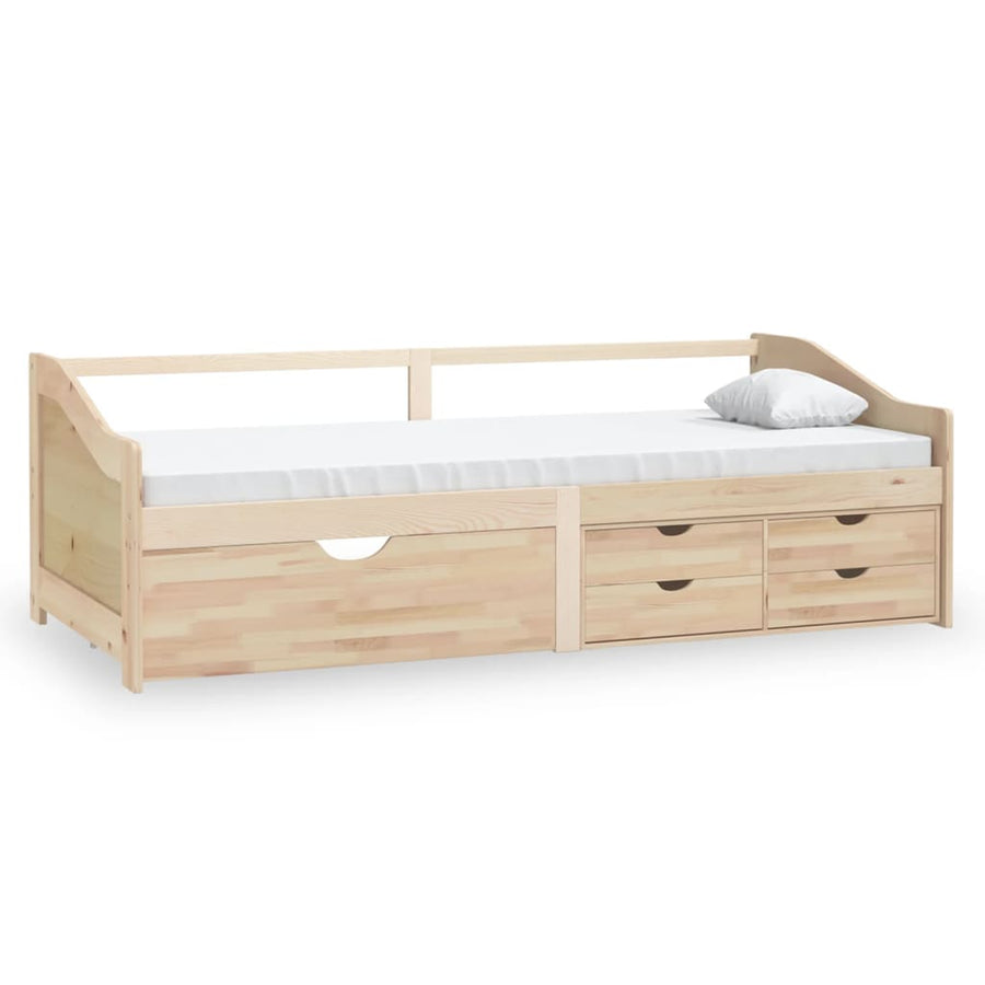 Bedbank 3-Zits Met Lades Massief Grenenhout 90X200 Cm Bruin