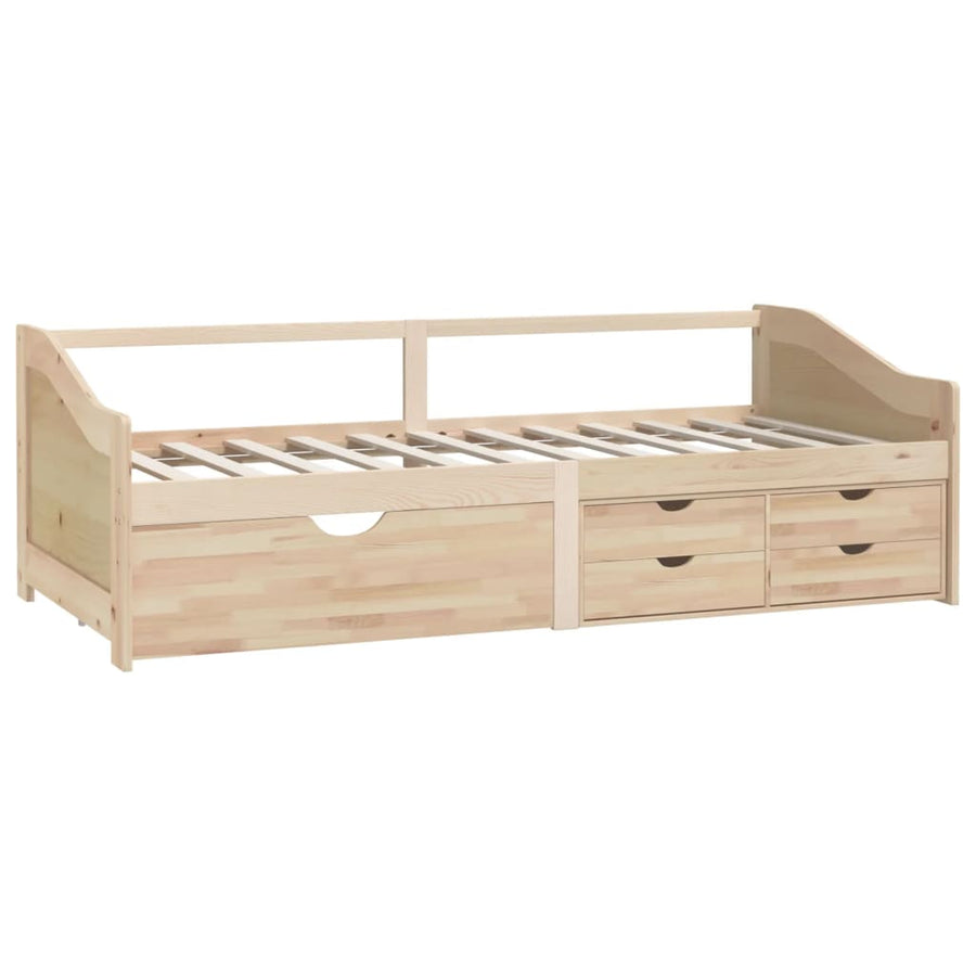 Bedbank 3-Zits Met Lades Massief Grenenhout 90X200 Cm Bruin