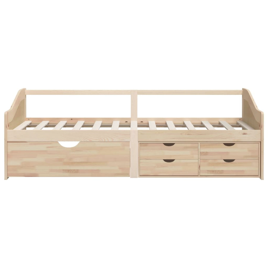 Bedbank 3-Zits Met Lades Massief Grenenhout 90X200 Cm Bruin