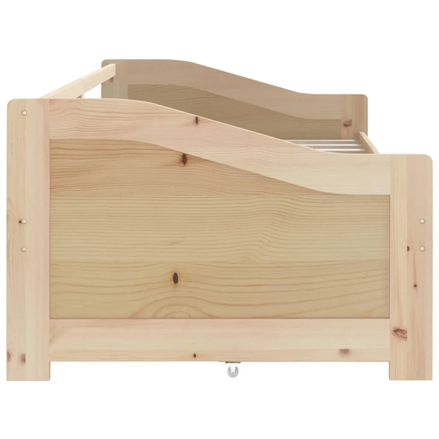 Bedbank 3-Zits Met Lades Massief Grenenhout 90X200 Cm Bruin