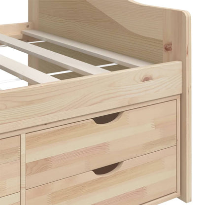 Bedbank 3-Zits Met Lades Massief Grenenhout 90X200 Cm Bruin