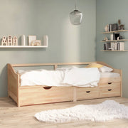 Bedbank 3-zits massief grenenhout 90x200 cm met lades