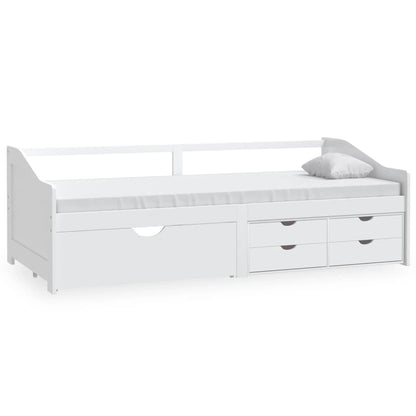 Bedbank 3-Zits Met Lades Massief Grenenhout 90X200 Cm Wit