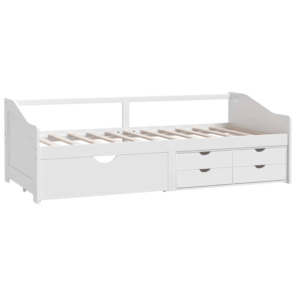 Bedbank 3-Zits Met Lades Massief Grenenhout 90X200 Cm Wit