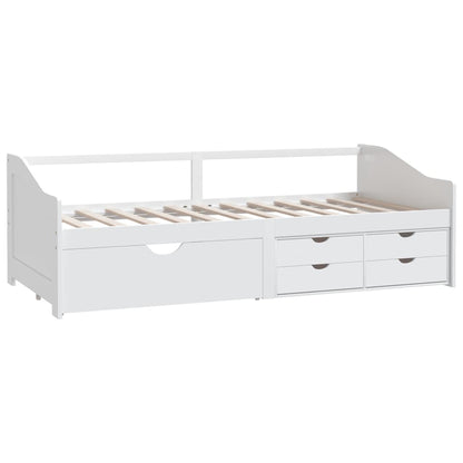 Bedbank 3-Zits Met Lades Massief Grenenhout 90X200 Cm Wit