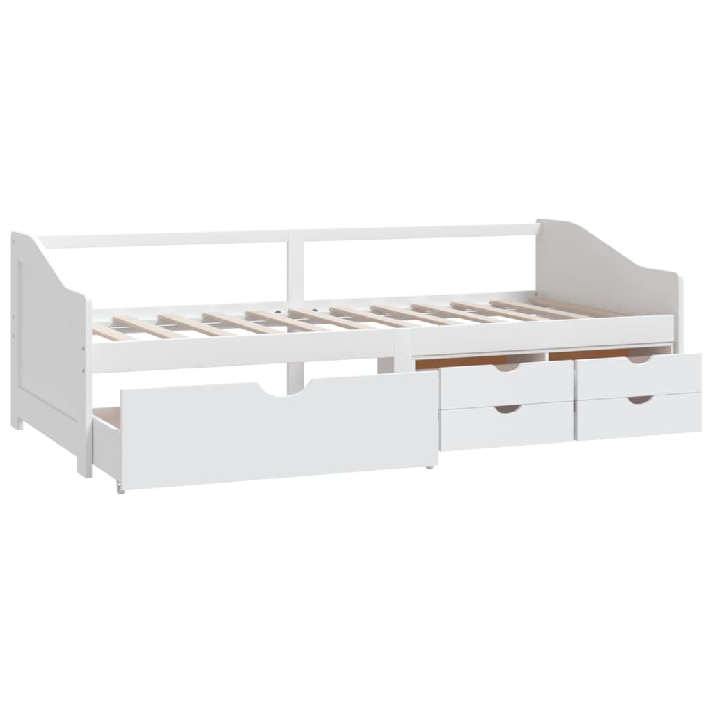 Bedbank 3-Zits Met Lades Massief Grenenhout 90X200 Cm Wit