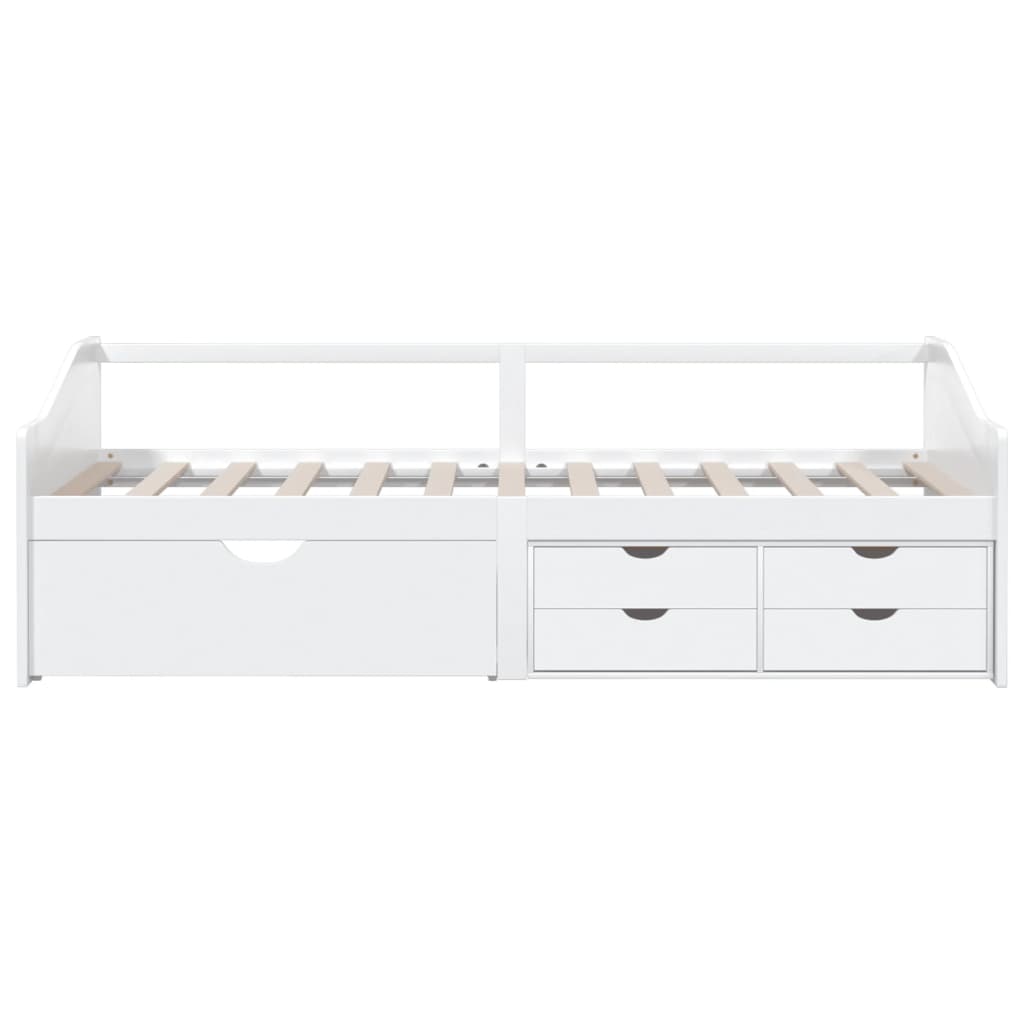 Bedbank 3-Zits Met Lades Massief Grenenhout 90X200 Cm Wit