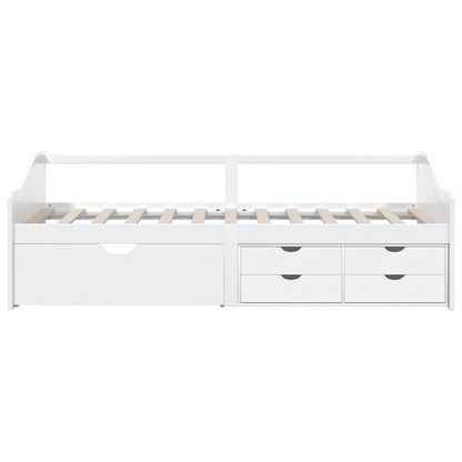 Bedbank 3-Zits Met Lades Massief Grenenhout 90X200 Cm Wit