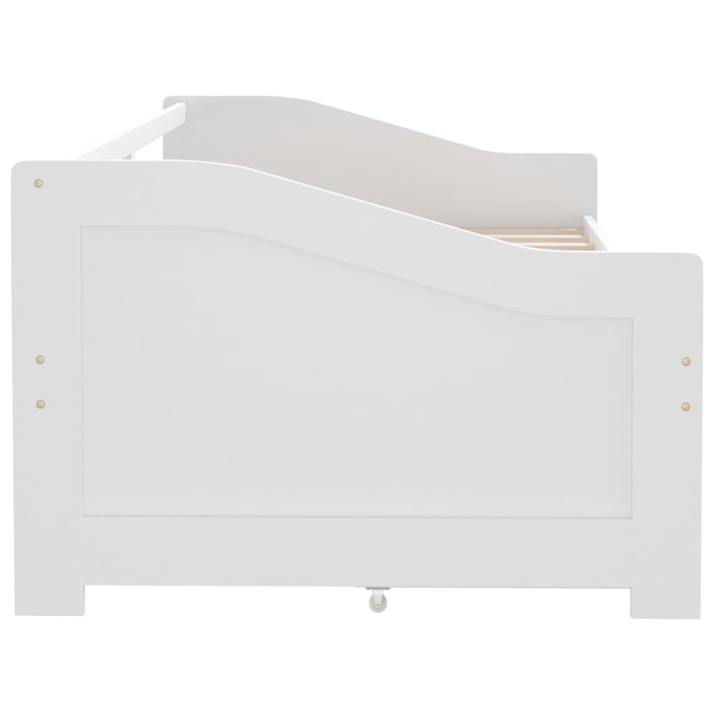 Bedbank 3-Zits Met Lades Massief Grenenhout 90X200 Cm Wit