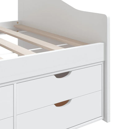 Bedbank 3-Zits Met Lades Massief Grenenhout 90X200 Cm Wit