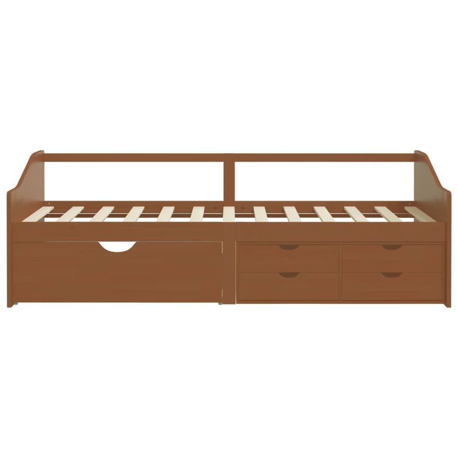 Bedbank 3-Zits Met Lades Grenenhout 90X200 Cm Honingbruin