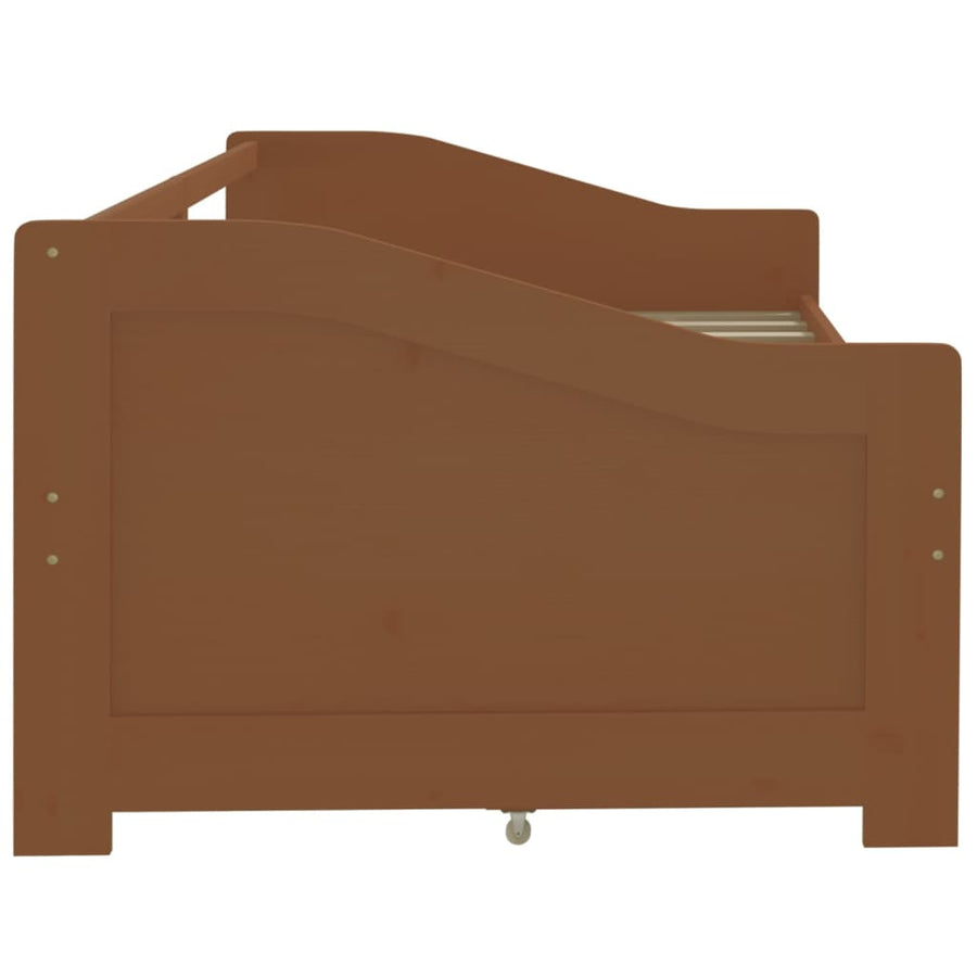 Bedbank 3-Zits Met Lades Grenenhout 90X200 Cm Honingbruin