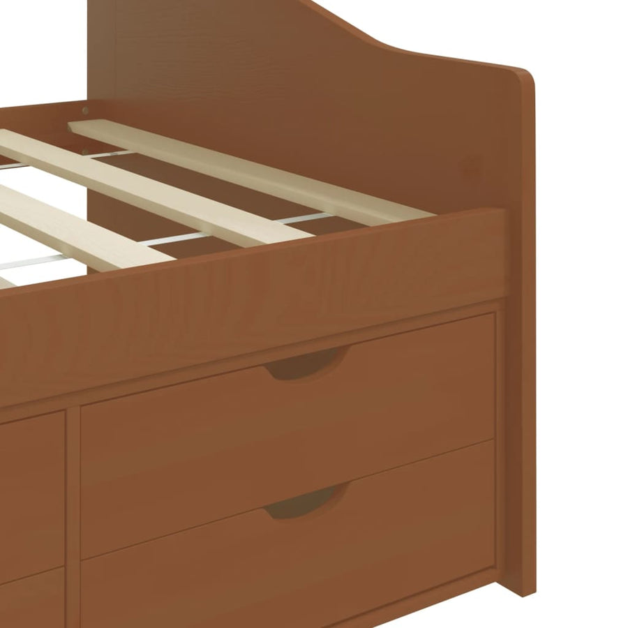 Bedbank 3-Zits Met Lades Grenenhout 90X200 Cm Honingbruin