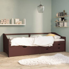 Bedbank 3-Zits Met Lades Grenenhout 90X200 Cm Donkerbruin