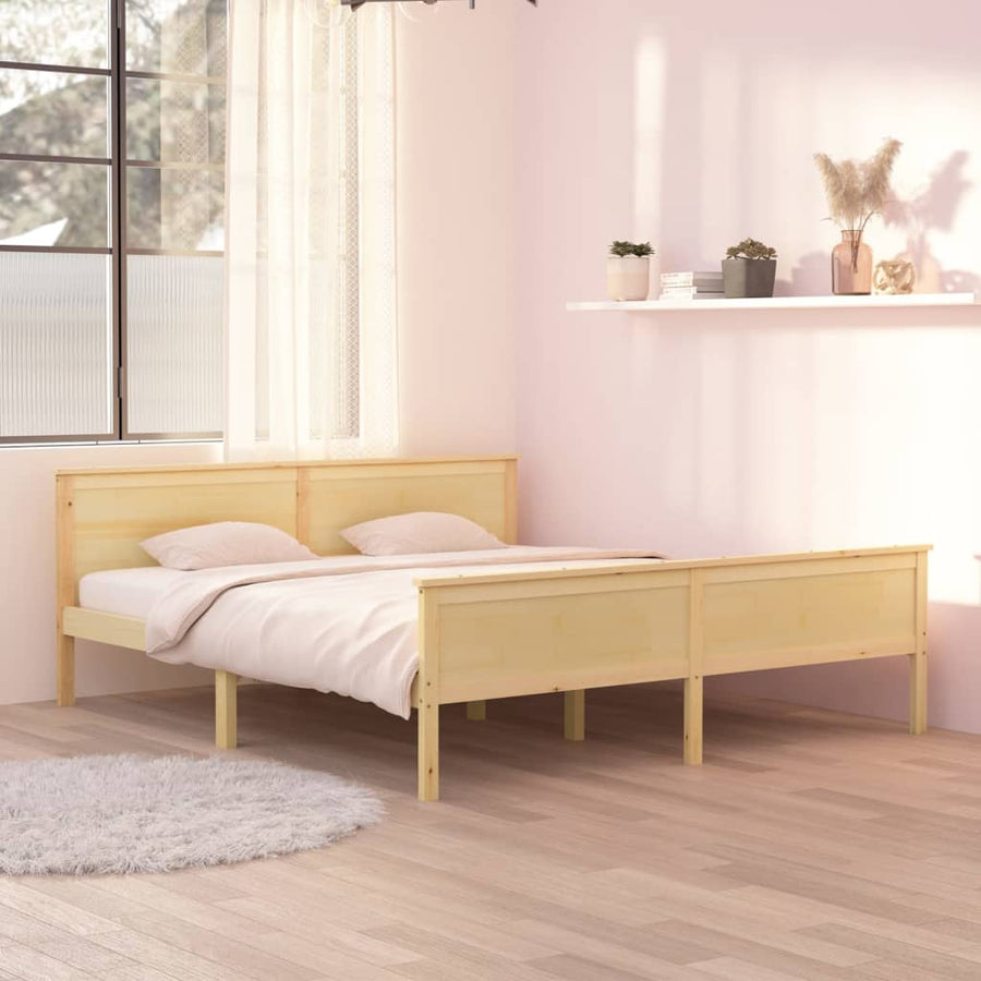 Bedframe Massief Grenenhout 180 x 200 cm Naturel