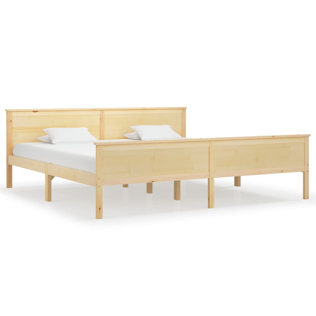 Bedframe Massief Grenenhout 200 x 200 cm Naturel