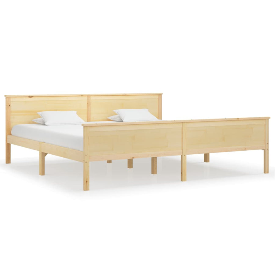 Bedframe Massief Grenenhout 200 x 200 cm Naturel