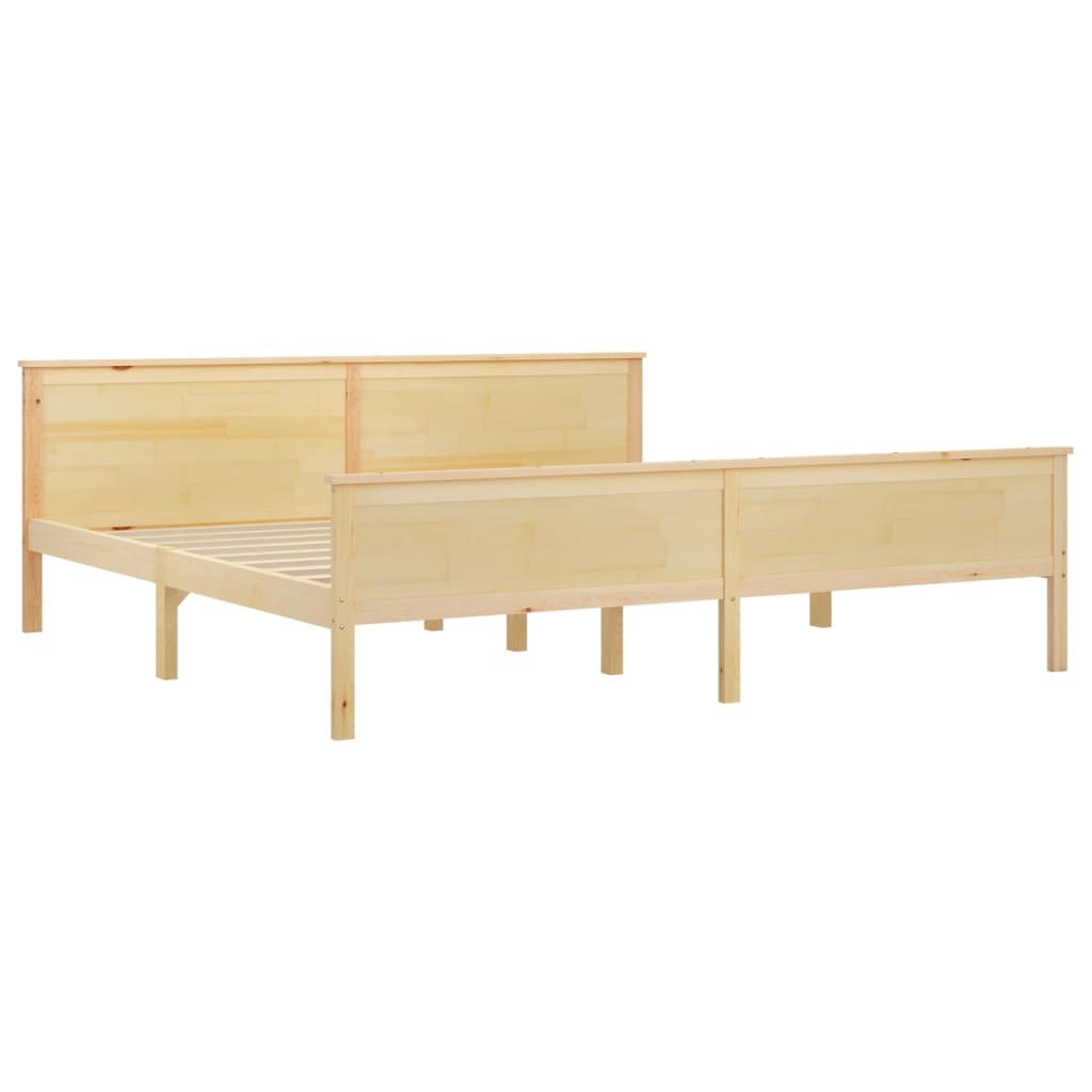 Bedframe Massief Grenenhout 200 x 200 cm Naturel