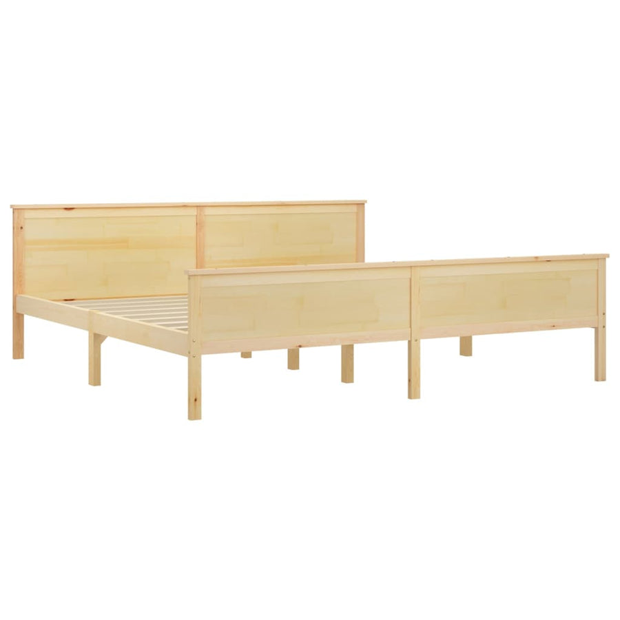 Bedframe Massief Grenenhout 200 x 200 cm Naturel