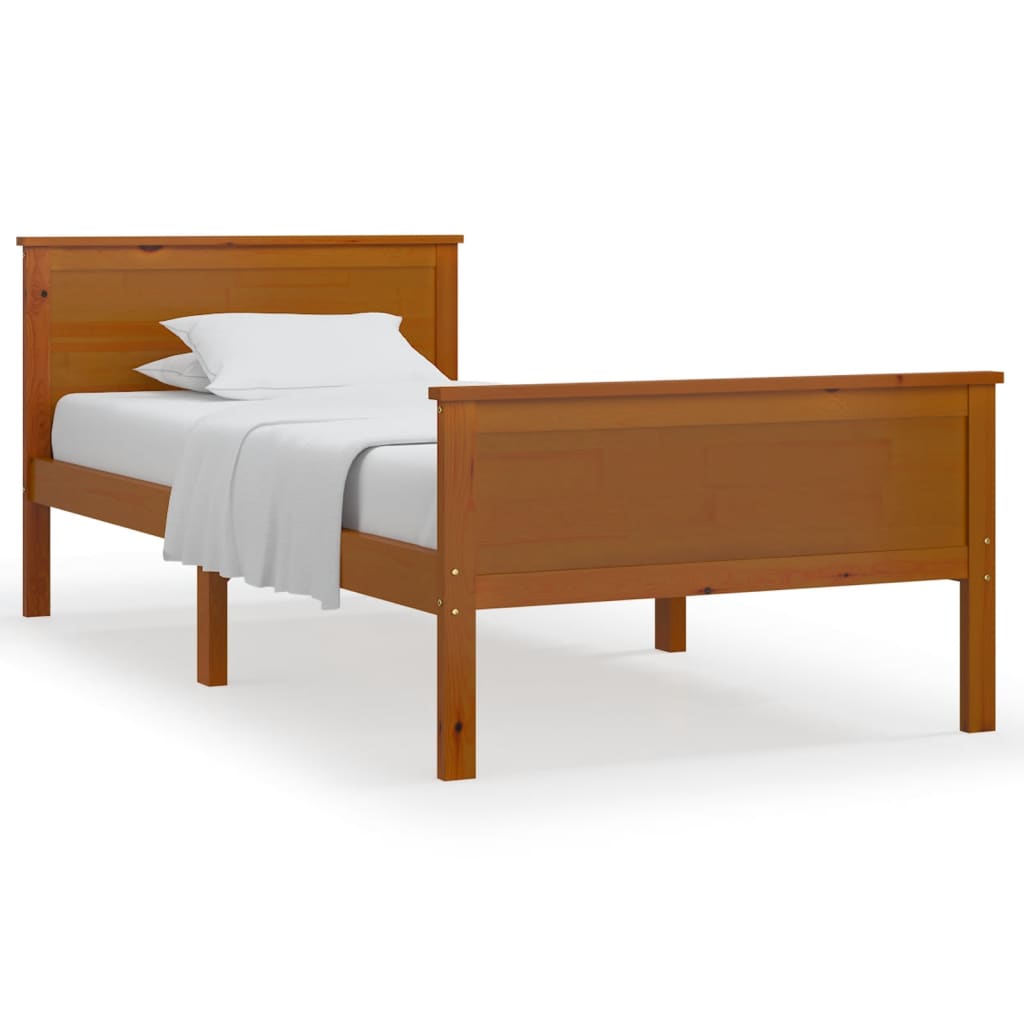 Bedframe Massief Grenenhout 100 x 200 cm Honingbruin