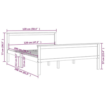 Bedframe Massief Grenenhout 120 x 200 cm Honingbruin