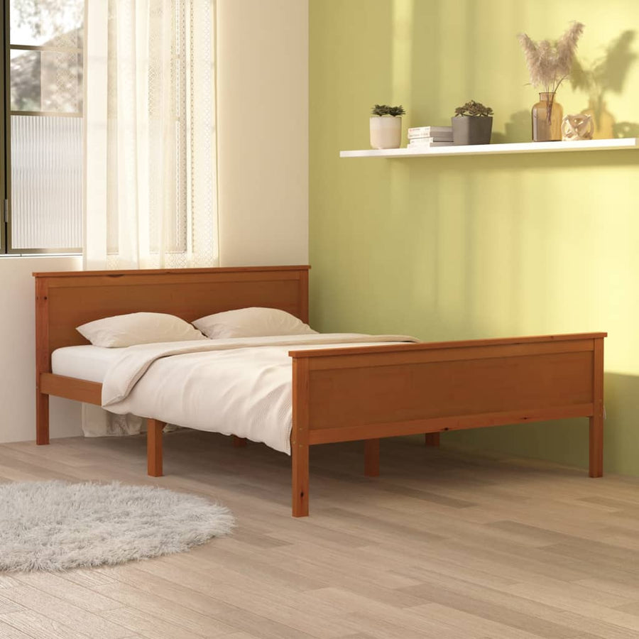 Bedframe Massief Grenenhout 120 x 200 cm Honingbruin