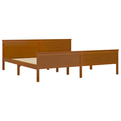 Bedframe Massief Grenenhout 200 x 200 cm Honingbruin