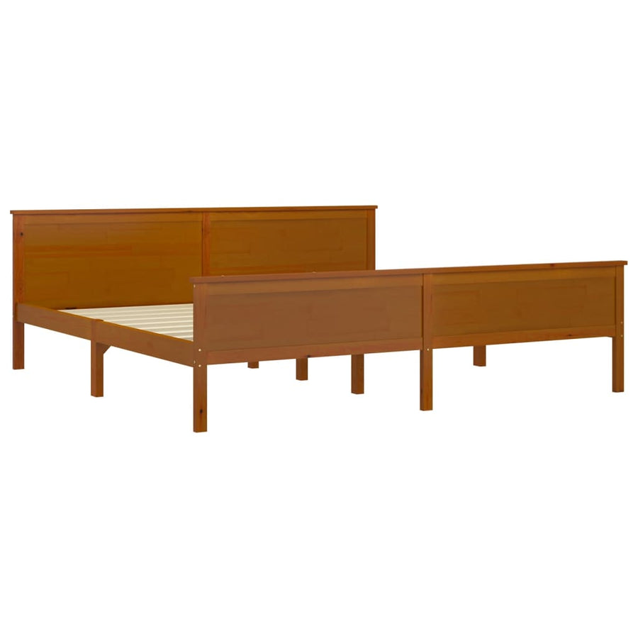 Bedframe Massief Grenenhout 200 x 200 cm Honingbruin
