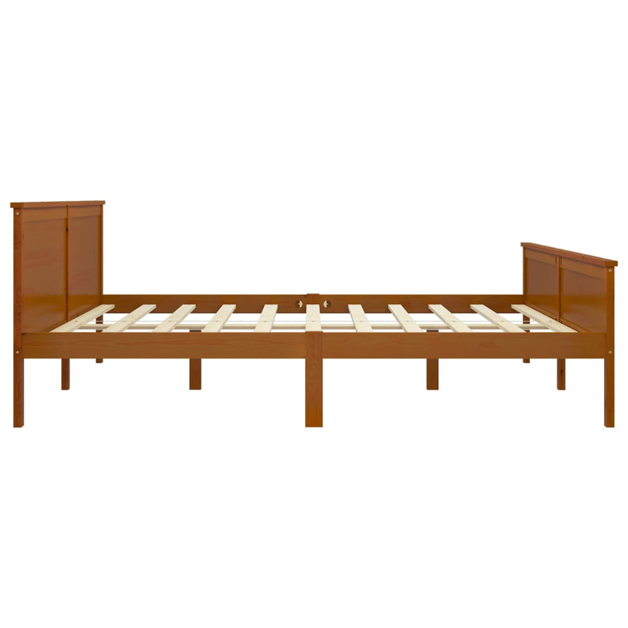 Bedframe Massief Grenenhout 200 x 200 cm Honingbruin