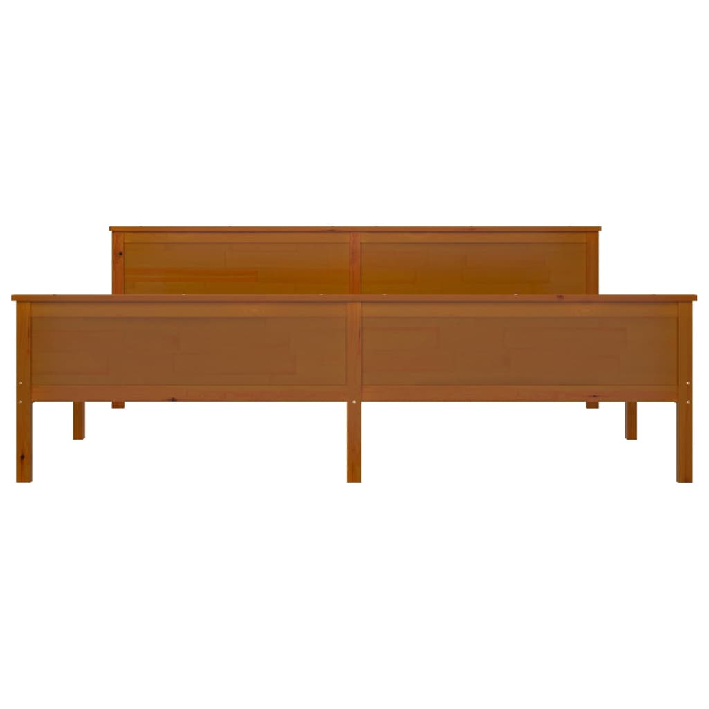 Bedframe Massief Grenenhout 200 x 200 cm Honingbruin
