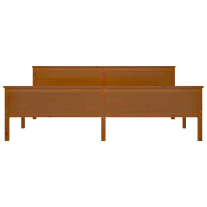 Bedframe Massief Grenenhout 200 x 200 cm Honingbruin