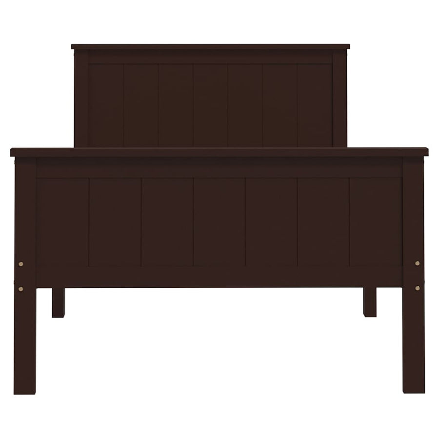 Bedframe Massief Grenenhout 90 x 200 cm Donkerbruin