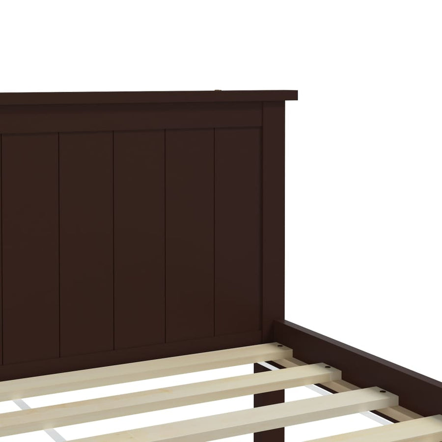 Bedframe Massief Grenenhout 90 x 200 cm Donkerbruin
