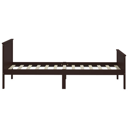 Bedframe Massief Grenenhout 100 x 200 cm Donkerbruin